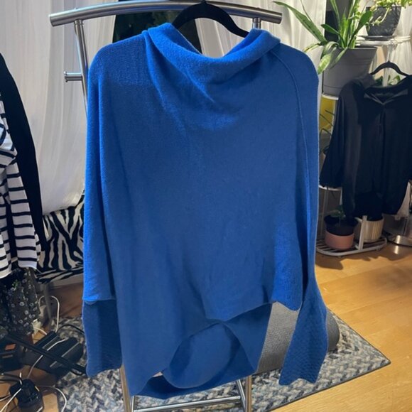 Stylish Cobalt Blue Cowl Neck Sweater - Picture 7 of 8